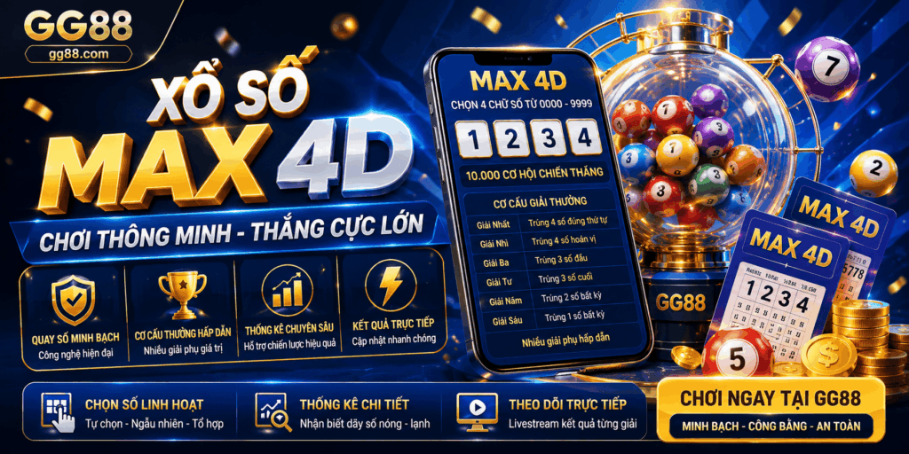 Khám Phá Xổ Số Max 4D – Trải Nghiệm Xổ Số Điện Toán Đỉnh Cao Tại GG88